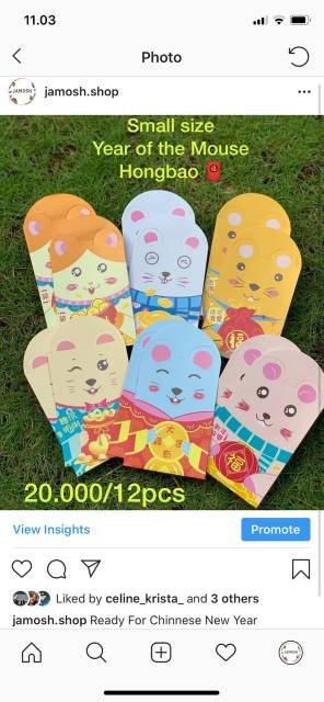 Angpao imlek 2020 tikus/angpao mouse chinnese new year 12 pcs