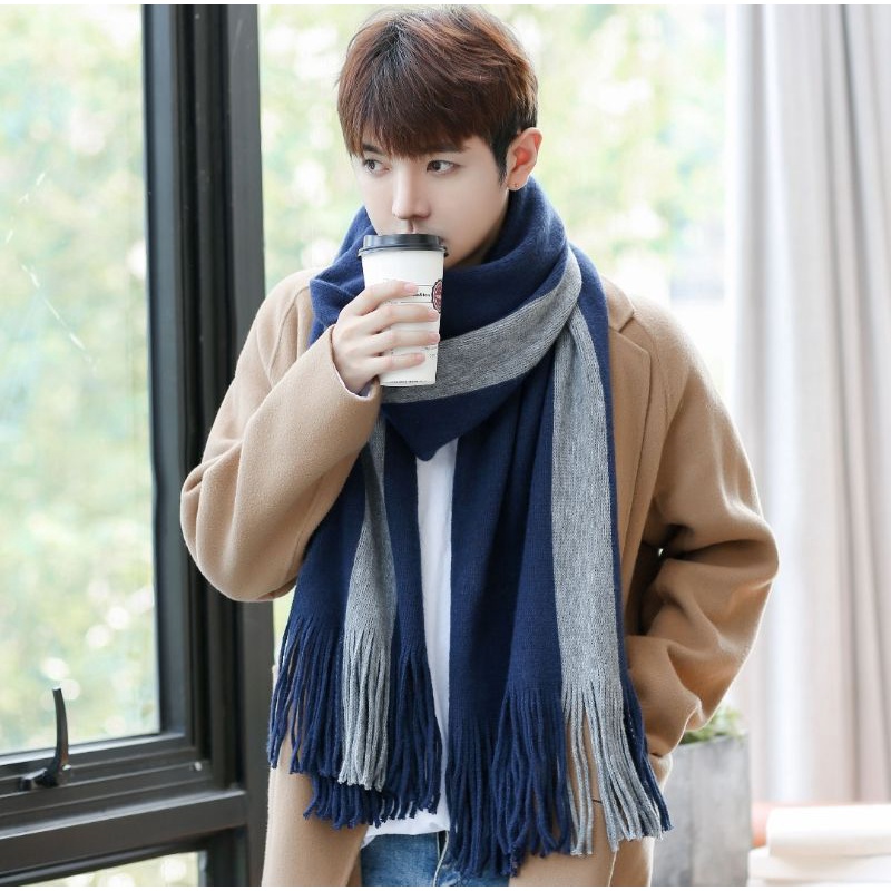 LONG SCARF MEN WINTER MUSIM DINGIN SCARF SYAL  PRIA