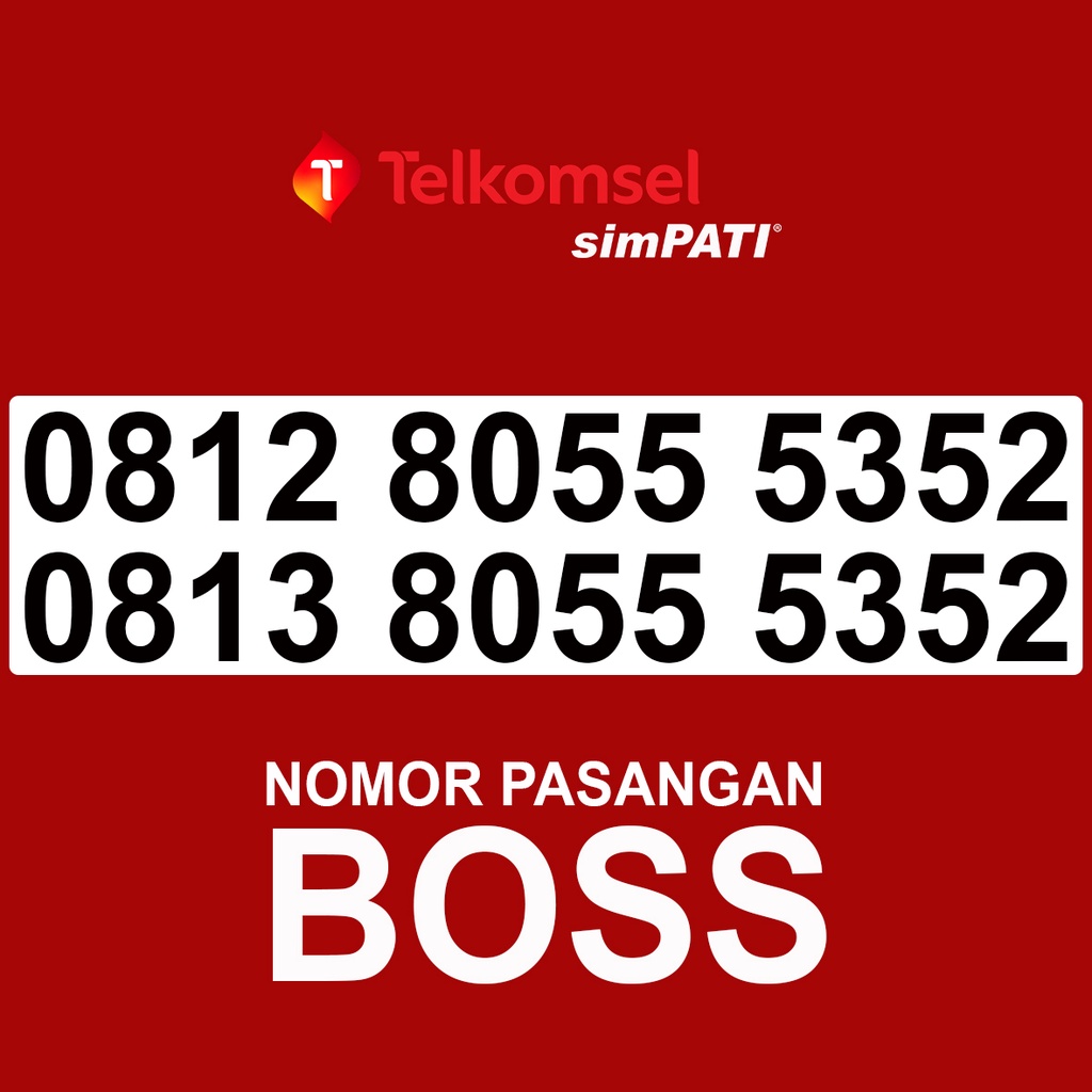 Nomor Cantik Simpati 8055 5352 Nomer Cantik Pasangan BOSS
