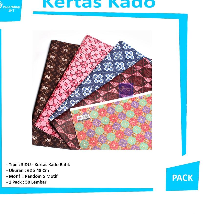 

✧ SIDU Kertas Kado BATIK ( Perset isi 50lembar ) ☁