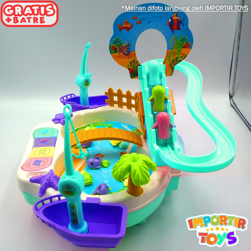 Mainan PINGUIN NAIK TANGGA &amp; MAINAN MANCING 2 in 1 (IMPORTIR TOYS QUALITY)