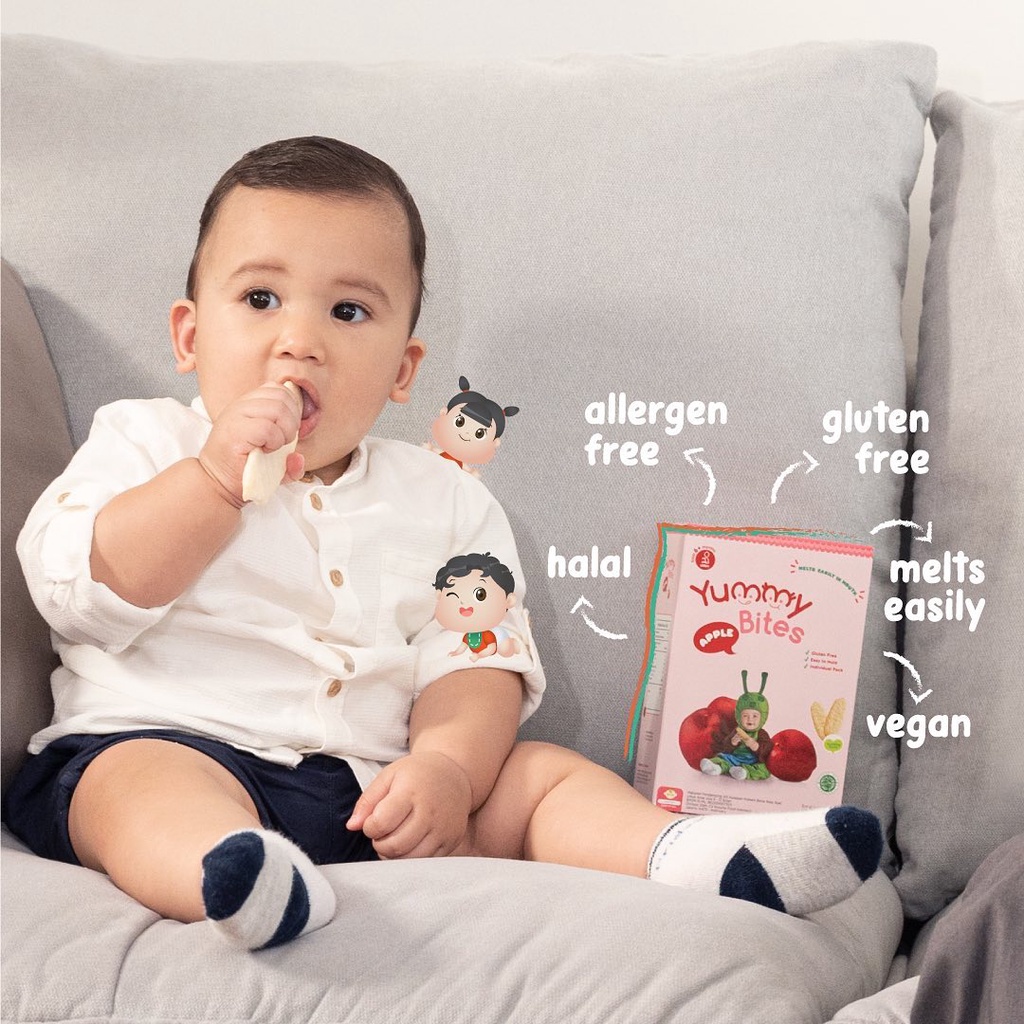 Yummy Bites Rice Crackers Snack Mpasi Bayi Usia 6 Bulan 6m+ Biskuit Beras