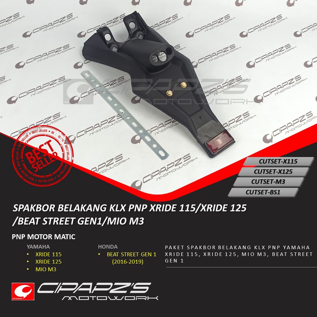 spakbor belakang klx pnp xride 125 new, 110 115 old