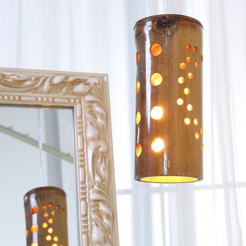 lampu gantung antik klasik cafe bambu