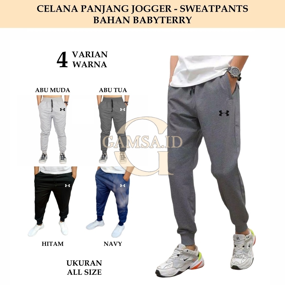 BISA COD - JOGER PRIA WANITA CELANA PANJANG JOGGER PANTS BABYTERRY SWEATPANTS TRACKPANTS OLAHRAGA SPORT SANTAI