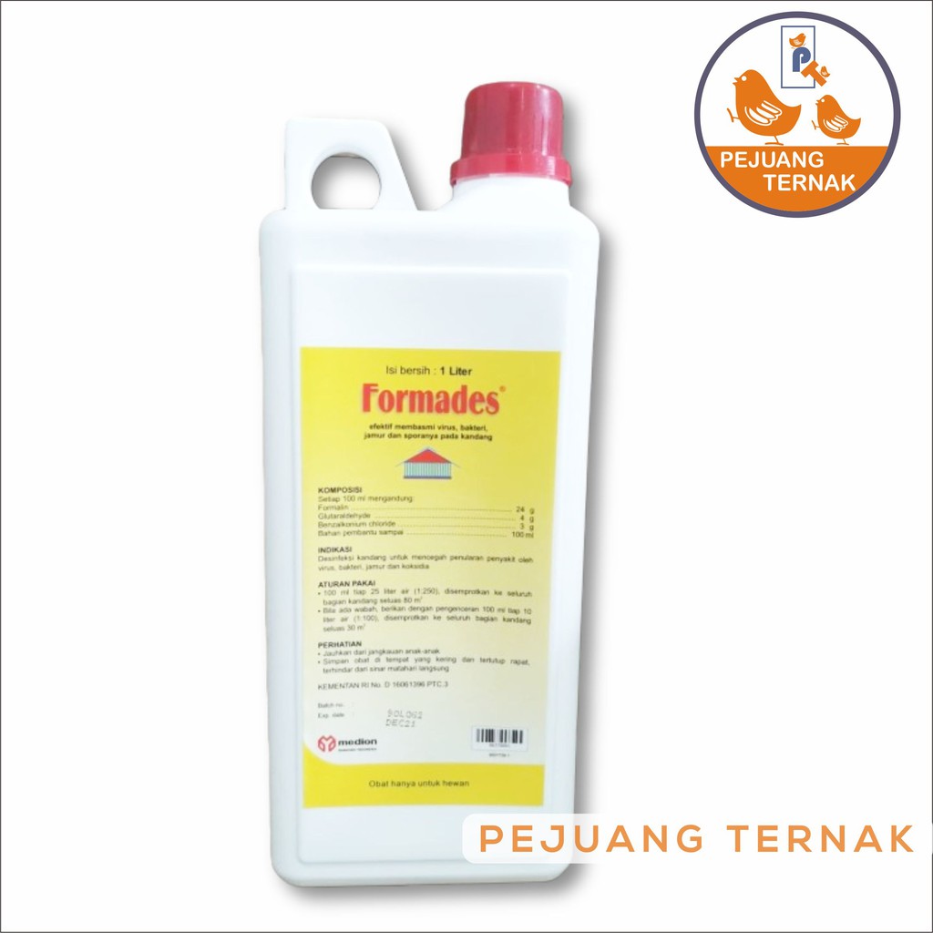 FORMADES 1 LITER DESINFEKTAN SPEKTRUM LUAS BASMI VIRUS BAKTERI JAMUR SPORA KANDANG