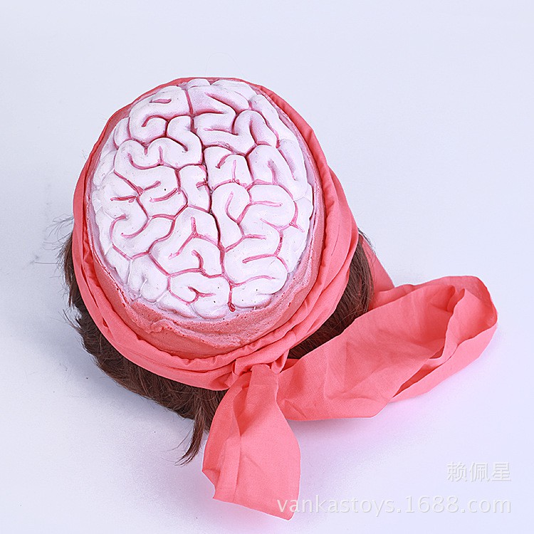 FBHB fake brain headband mainan prank otak kepala halloween organ