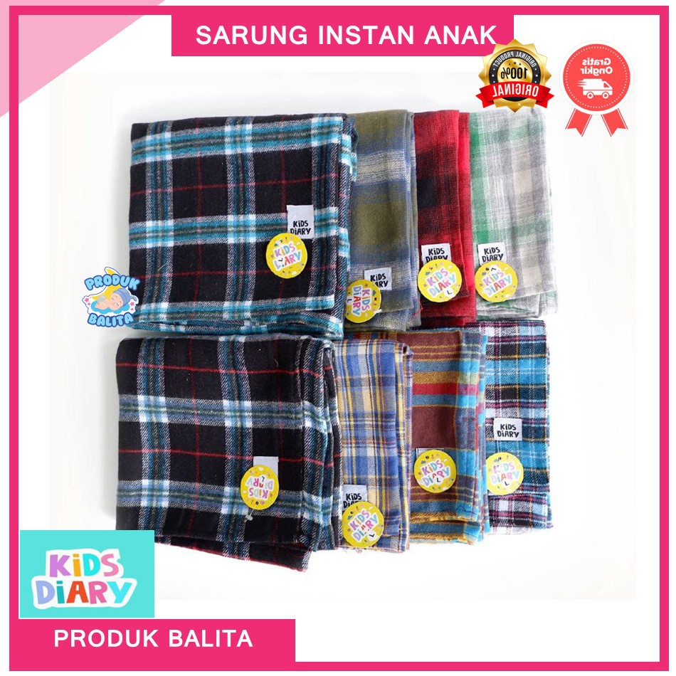 SARUNG INSTAN ANAK LAKI LAKI MOTIF KOTAK KOTAK ZAFFAR SARUNG INSTAN KIDS DIARY