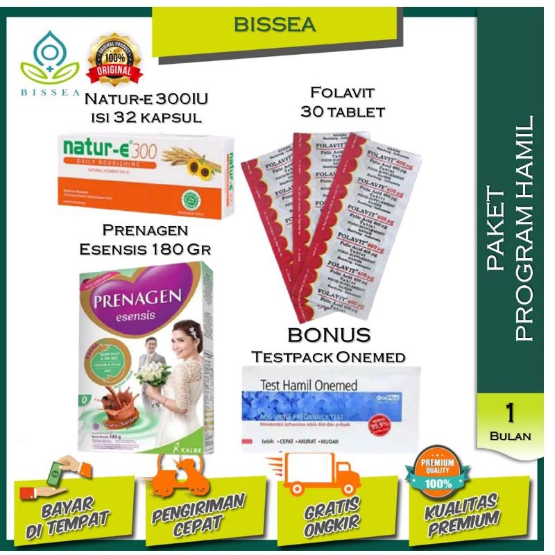 PAKET PROMIL NATUR E 300 ISI 32 KAPSUL (PAKET PROGRAM HAMIL UNTUK 1 BULAN)