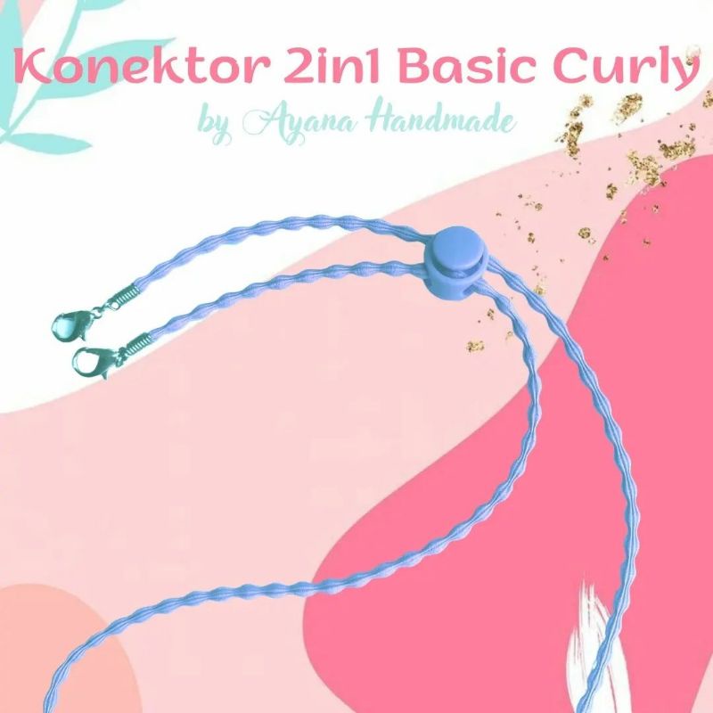 Kalung masker Basic 2in1 Polos Curly Strap Masker elastis Stretchy Hijab Mask