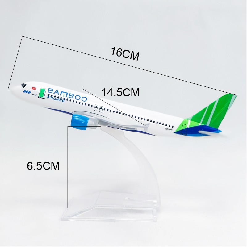 Miniatur Diecast Pesawat Terbang Airbus A320 Bahan Alloy Ukuran 16CM