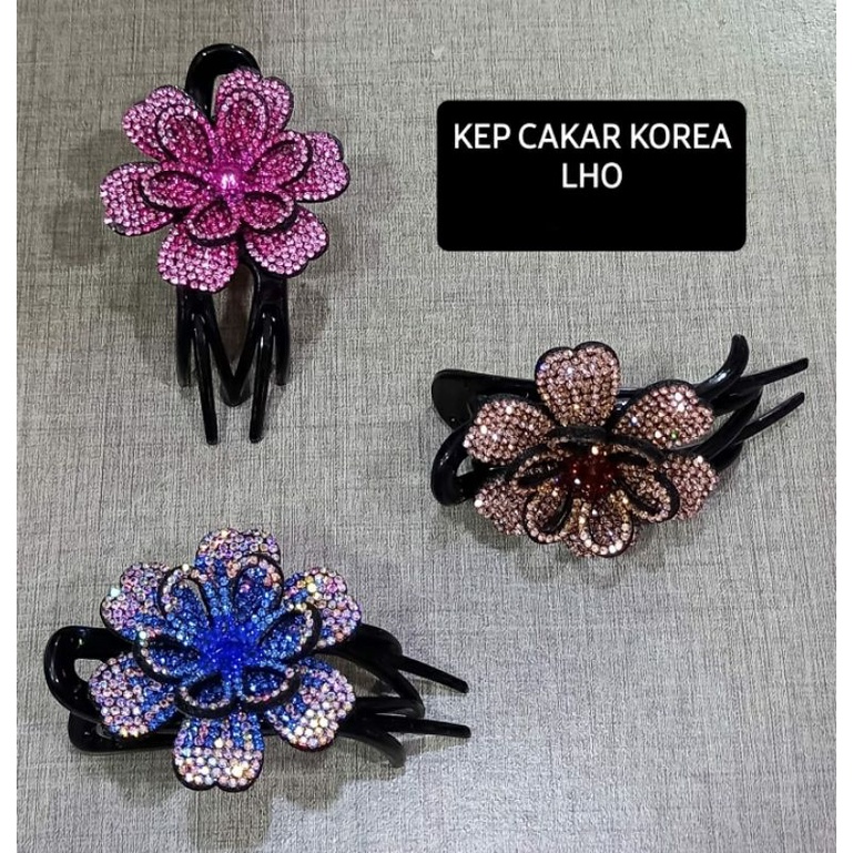 KEP Korea Bunga Bling |Kep Cakar Korea Mutiara