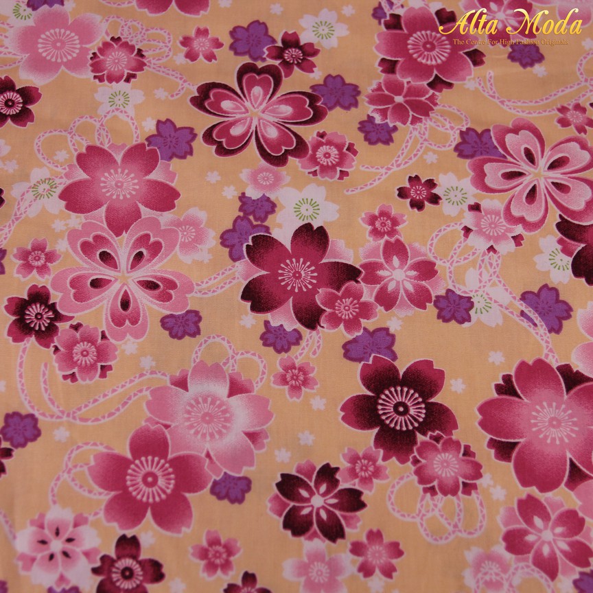 

Alta Moda Katun Motif Fancy Floral Pink Fuschia - Light Yellow Kain Premium (1M)