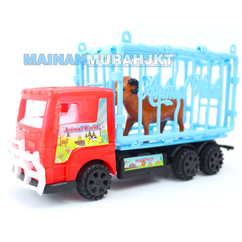 MAINANKEI ANAK MURAH ANIMAL CAR OCT6521 MOBIL MOBILAN PENGANGKUT HEWAN TRUCK MOBIL BONUS ANIMAL