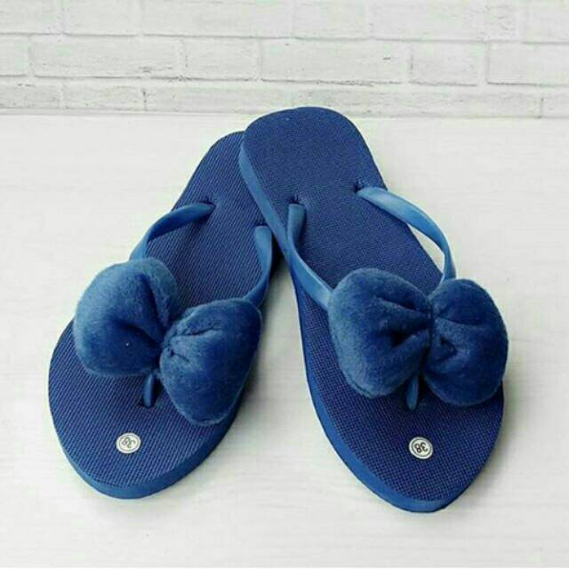  sandal  spon  Flat pita bulu  sandal  pita sandal  wanita 