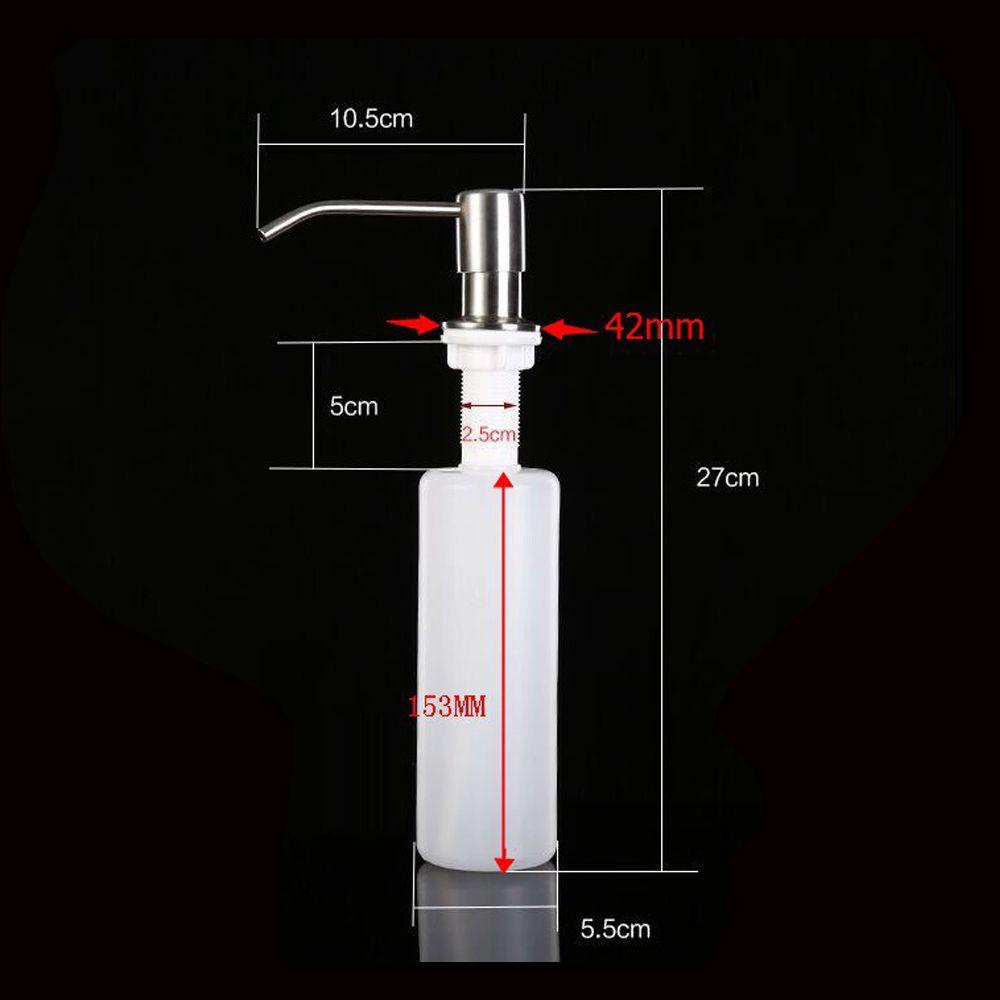 CHOOKYY Dispenser Sabun Wastafel Rumah Tangga Stainless Steel Cair Cuci Tangan Aksesoris Kamar Mandi