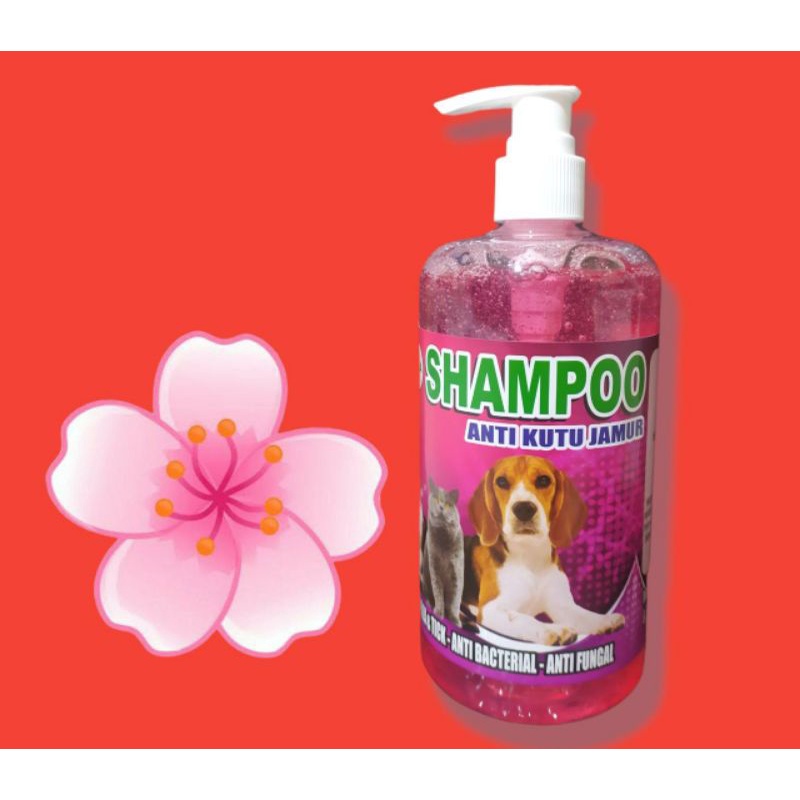 shampo kucing anjing 500ml pump anti kutu jamur dan bakteri