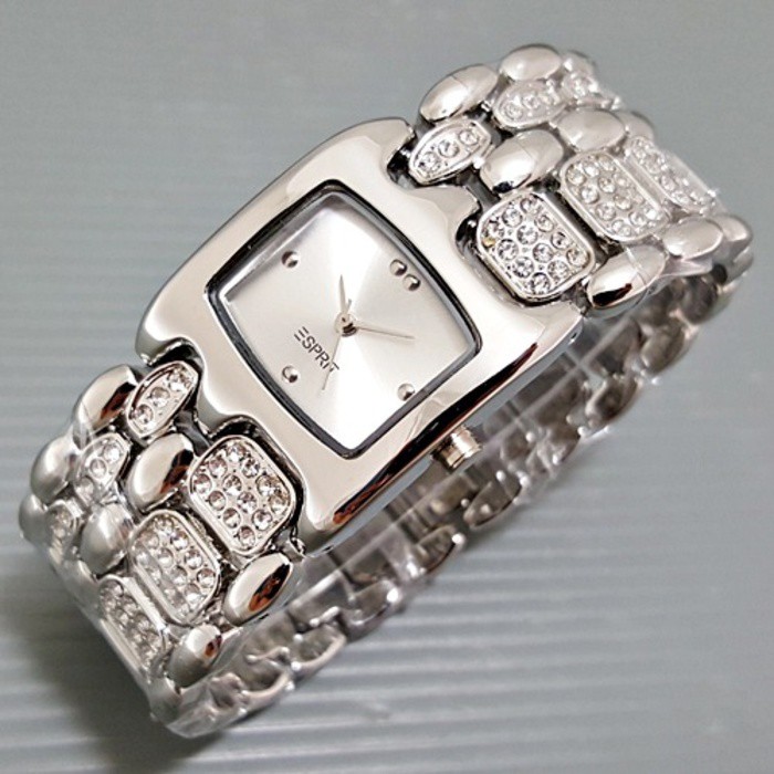 Jam Tangan Wanita / Cewek Esprit Ethnic Rantai Silver