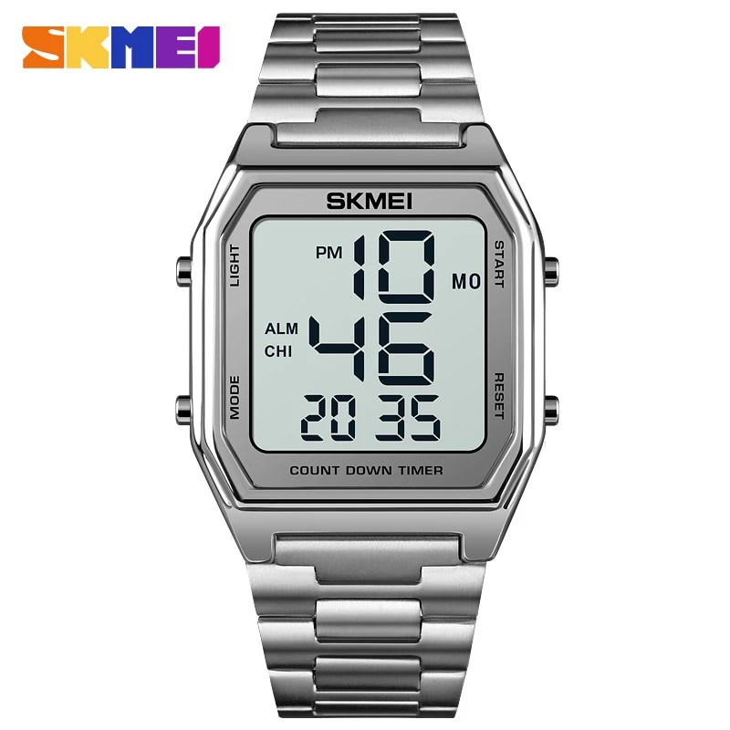 SKMEI 1735 Jam Tangan Pria Digital Tali Stainless WATCHKITE WKOS