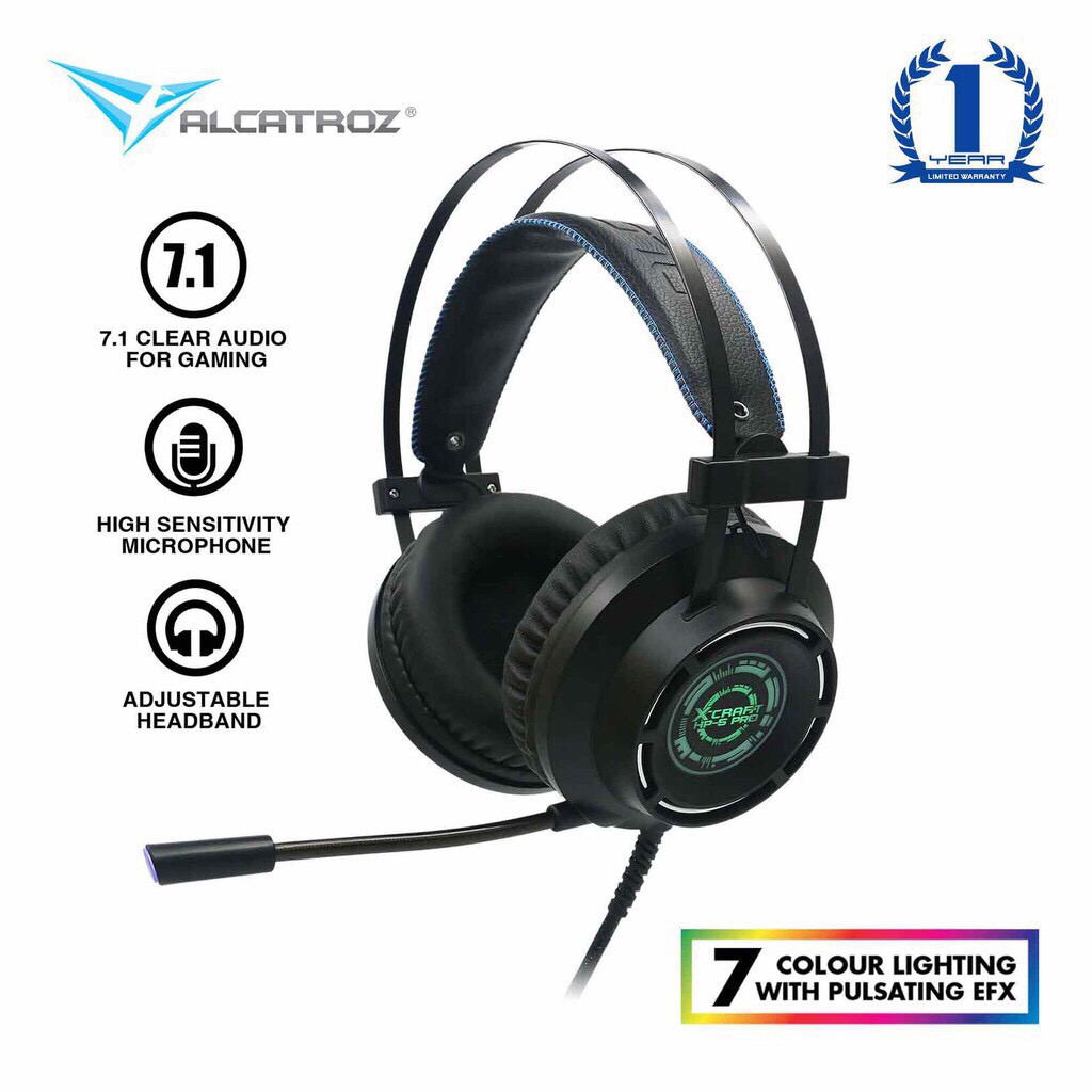 headset gaming alcatroz x craft hp 5 pro 7 1 surround sound free otg type c   1 tahun garansi resmi 