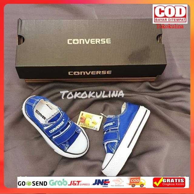 SEPATU SNEAKERS ANAK PEREMPUAN CONVERSE ALLSTAR VELCRO DAN TALI COD (Bayar di Tempat)