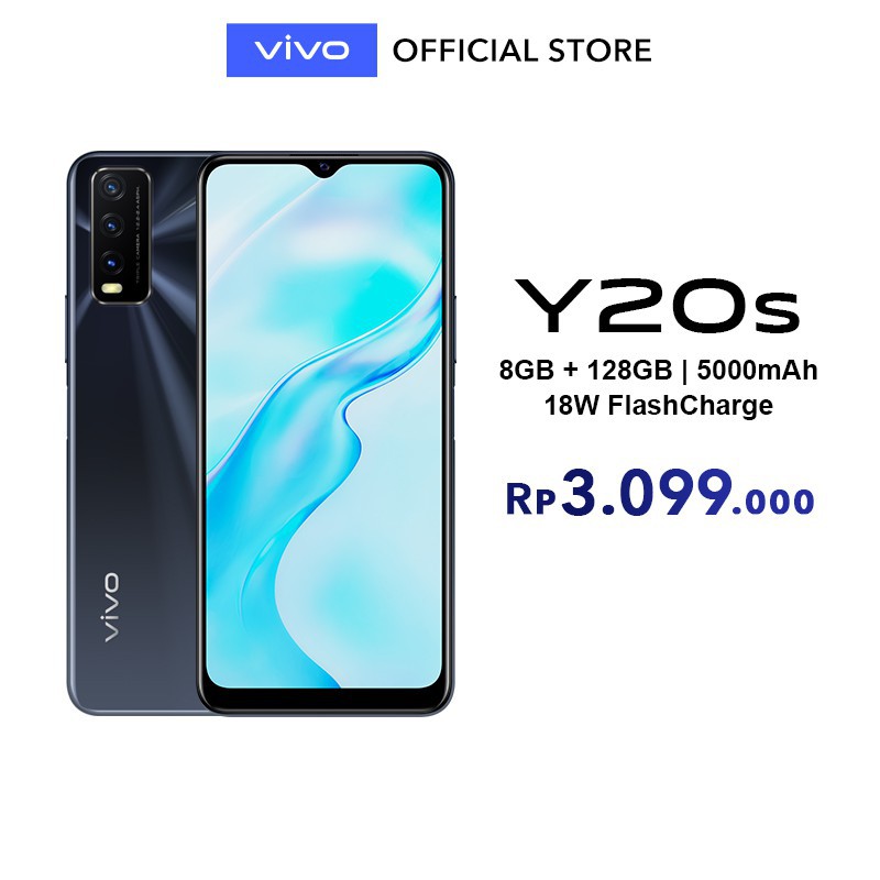 [SHOPEE 10RB] vivo Y20s 8GB/128GB - 6.51", Ultra Fast Side Fingerprint, Snapdragon 460