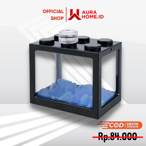 Aquarium Mini Lego Block with Colorful LED / Aquarium Akuarium Aquascape Hias Hiasan Meja Ikan Cupan