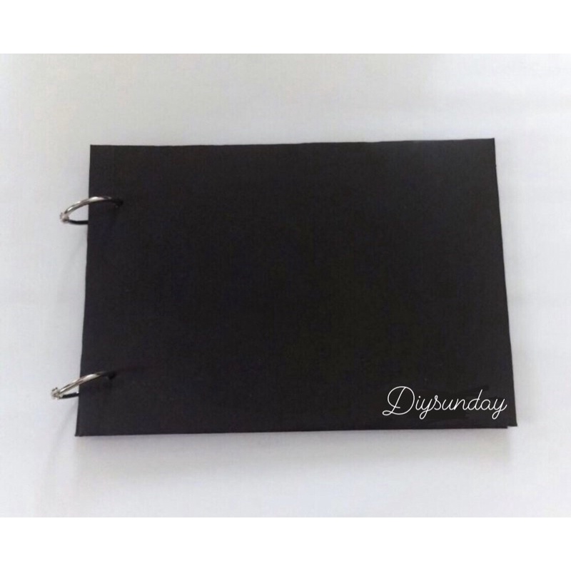 

Scrapbook Blank Album DIY isi 10 Lembar A5 (Hitam Polos) + with Ring Handmade