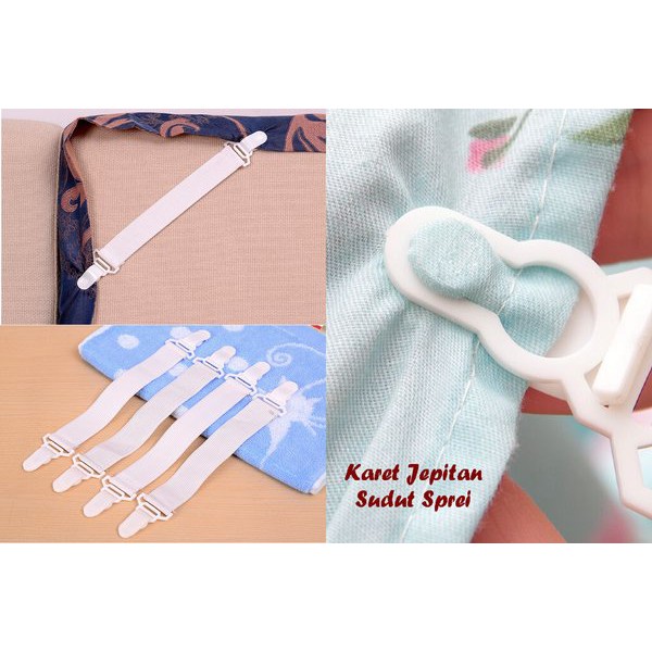 [DEASHOP] JEPITAN SUDUT SEPREI / PENGAIT SUDUT SEPREI / PENJEPIT SEPREI (1 SET 4 PCS)