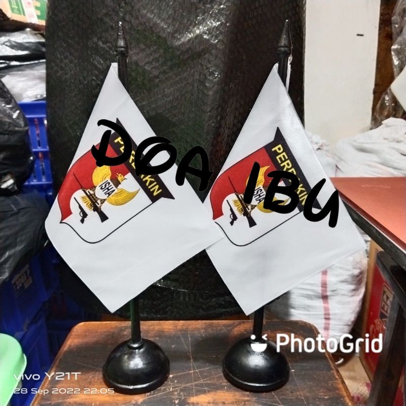 

best seller tiang kayu meja+bendera PERBAKIN