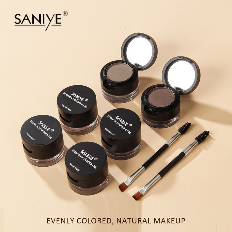 SANIYE 4 in 1 Eyebrow Cream / Eyebrow Powder Double Layer with Brush BPOM