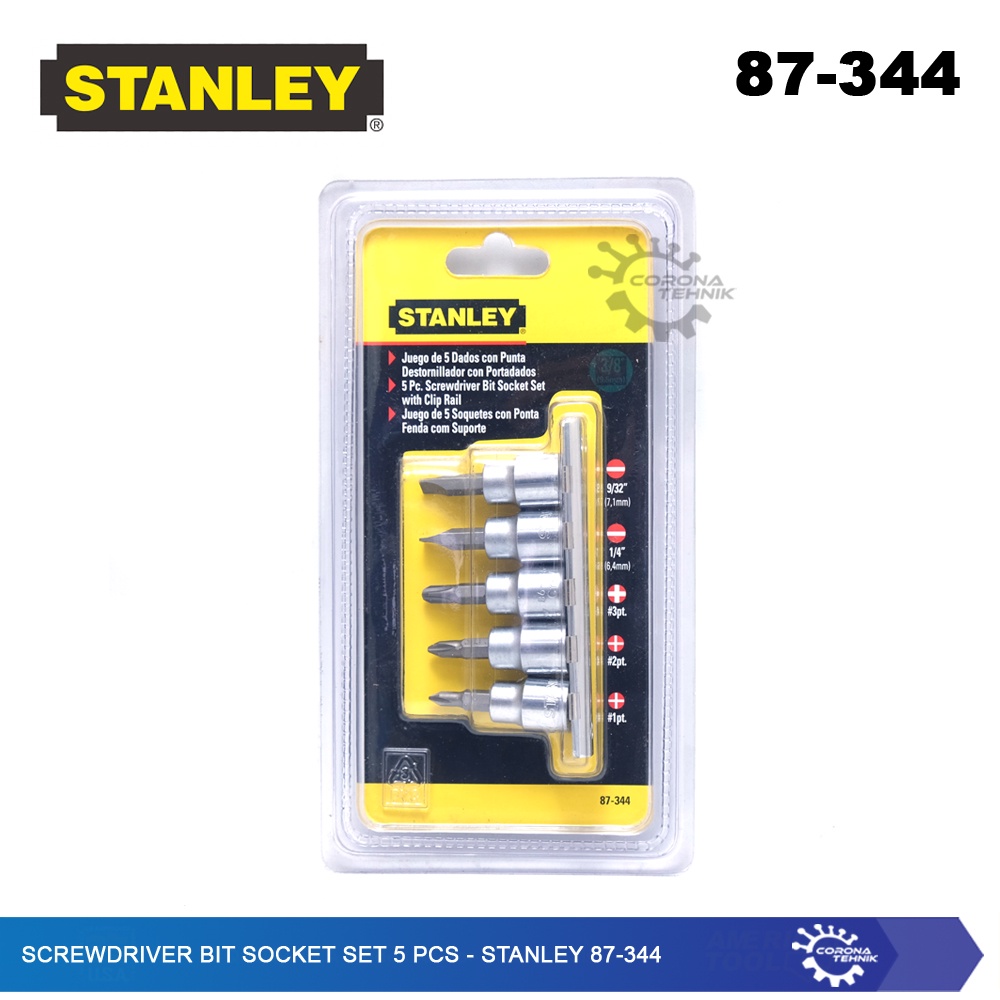 Stanley 87-344 - Screwdriver Bit Socket Set 5 Pcs