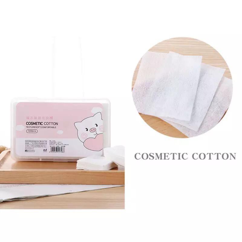 1000pcs Facial Cotton Pads with box / Kapas Tipis untuk Wajah & box nya