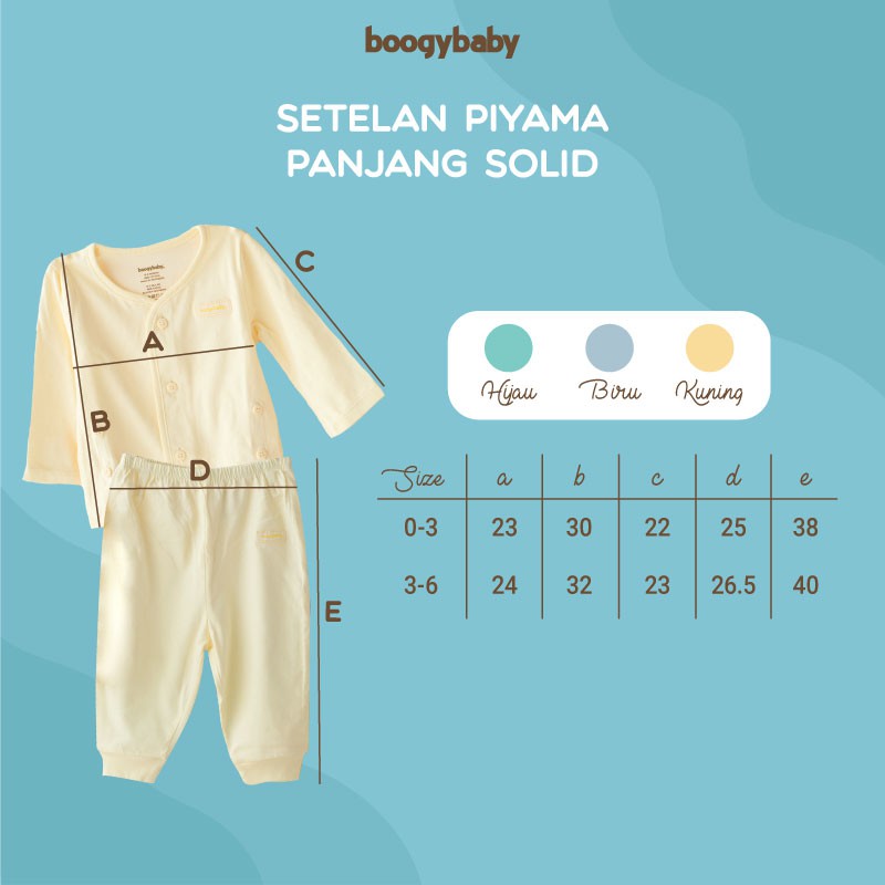 Setelan Panjang 0-3 3-6 Bayi Anak Kancing Depan  Long Top - Trousers Boogybaby