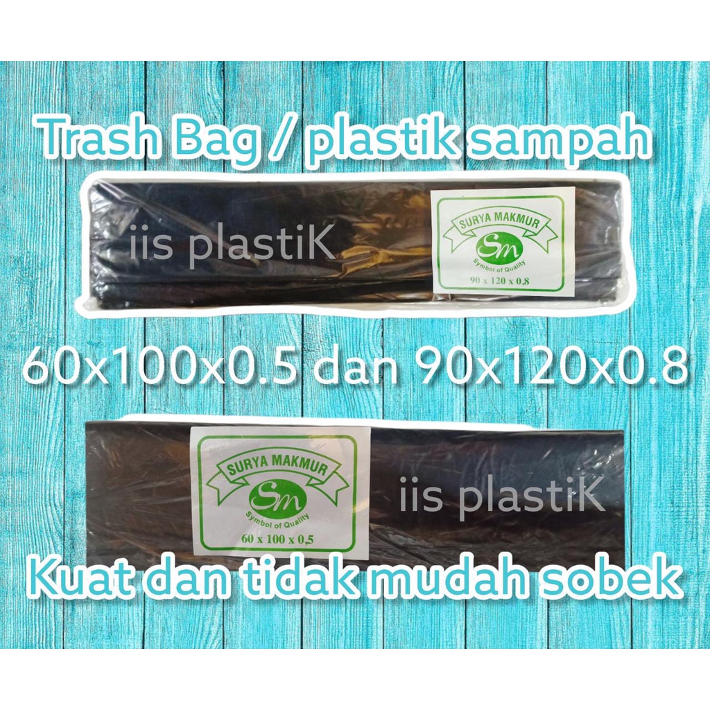 trash bag/ plastik sampah/ kantong hitam jumbo 60x100x0.5