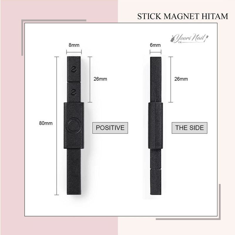 Stick Magnet hitam magnetic cat eye nail art cateyes magnet