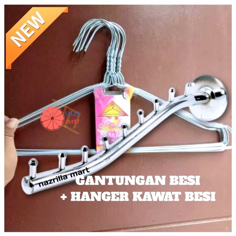 HANGER GANTUNGAN BESI KAWAT / HANGER KAWAT / GANTUNGAN BESI / CANTOLAN BAJU / KAPSTOK / HANGER