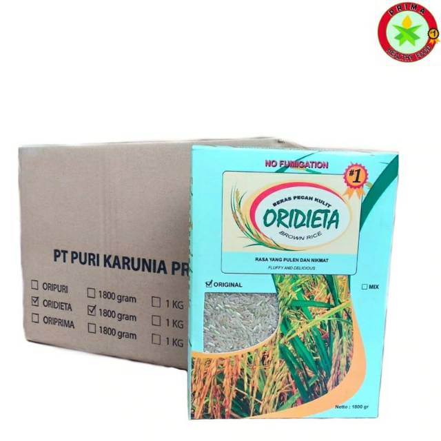 

1 karton (6dus) Oridieta Brown Rice 1800Gr