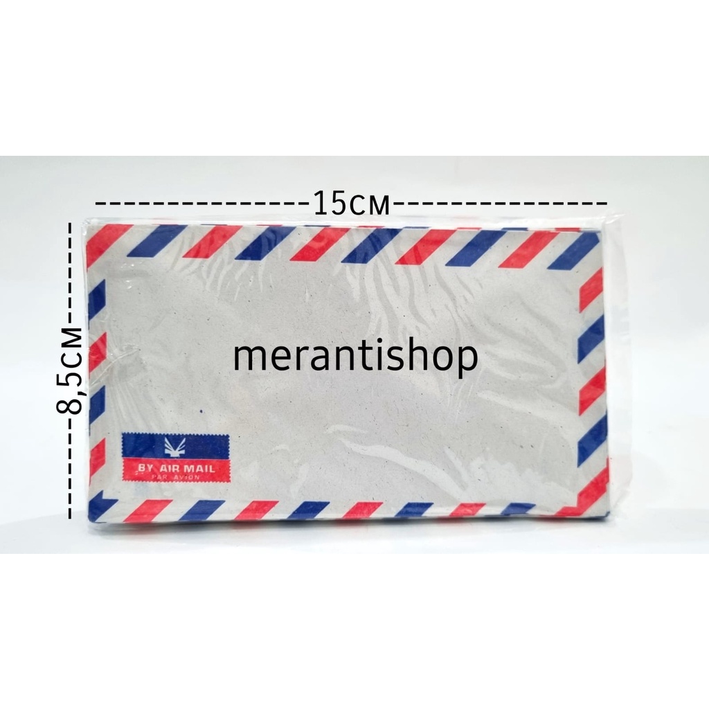 

AMPLOP SURAT PUTIH 50 LEMBAR AIRMAIL 8,5 cm x 15 cm