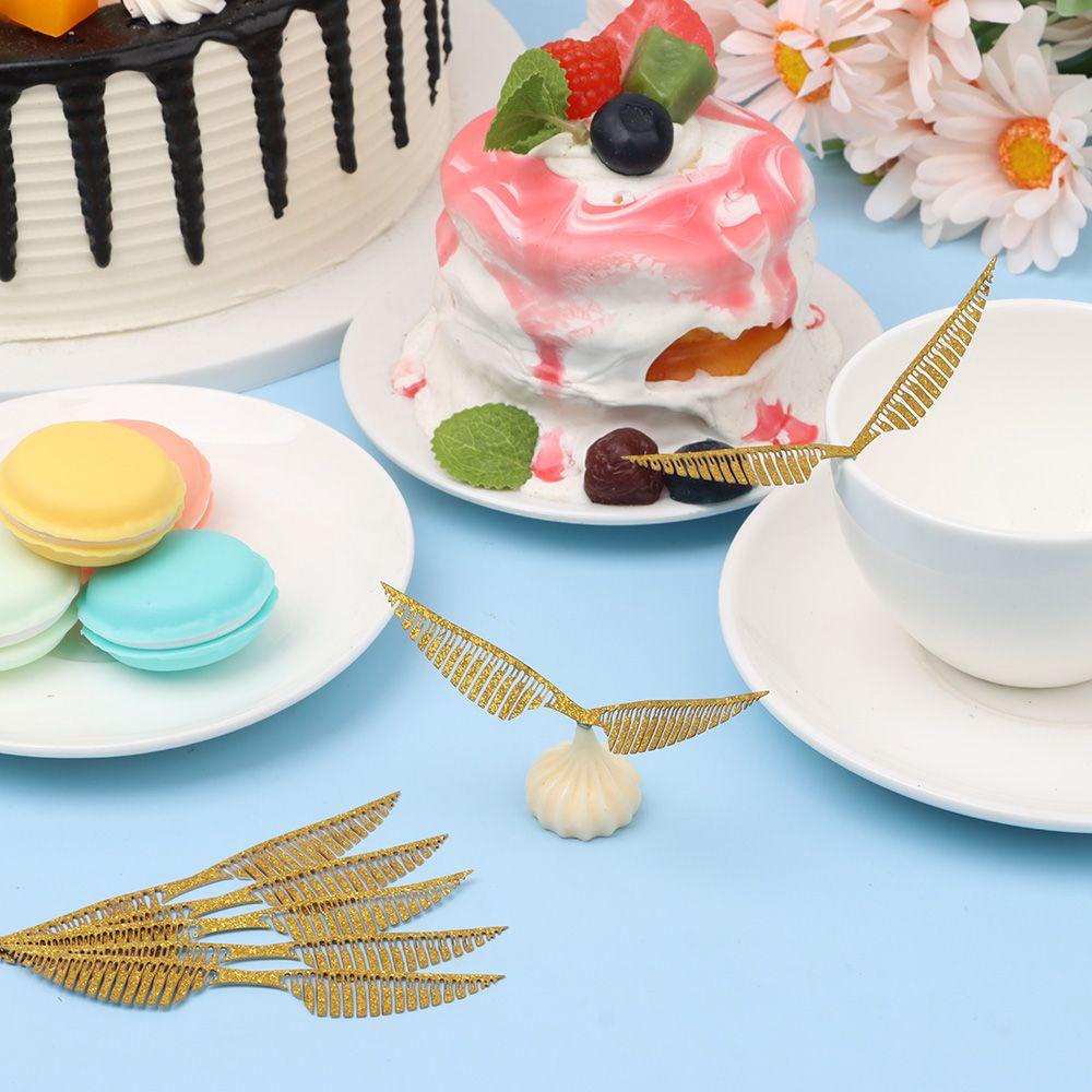 R-flower 50Pcs Hollowed Wings Cupcake Toppers Dekorasi Pesta Ulang Tahun Wings Coklat Dekorasi