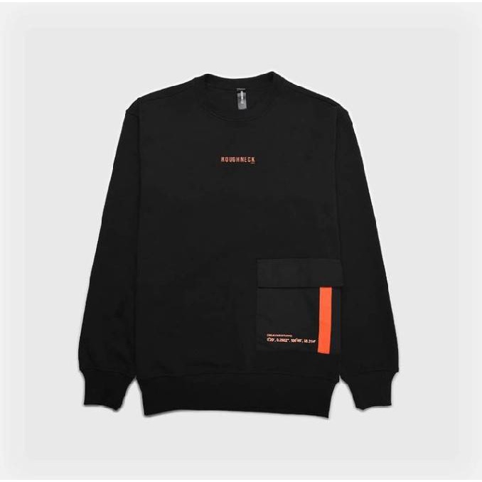 SWEATER ROUGHNECK MOTIF SS0021 HITAM TERBARU DAN MURAH - SWEATERSHIRT ROUGHNECK - CREWNECK ROUGHNECK - JAKET ROUGHNCEK