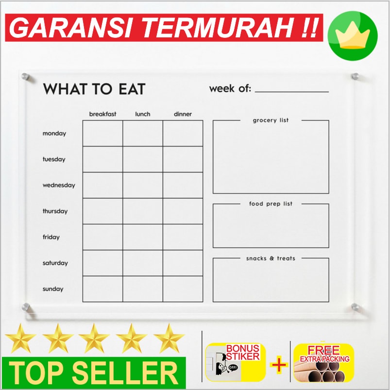 

Murah Daily Planner Akrilik | Wall Planner Acrylic Dinding - 21x30 Elegan