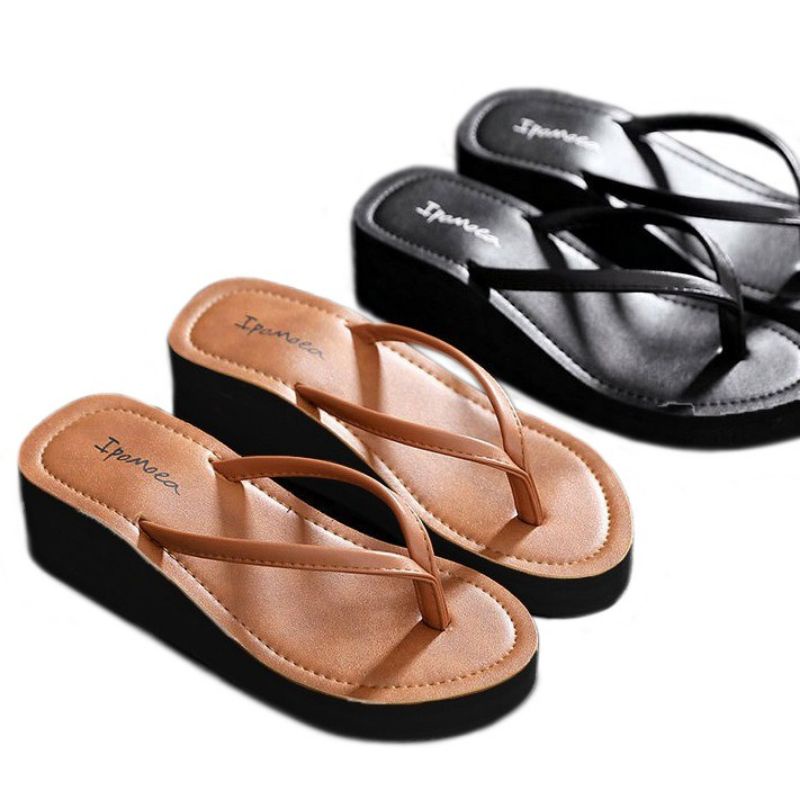 Sandal Wedges Spon Wanita Jepit ipomoea | wedges spon jepit simple ( Ipo wgs 01)