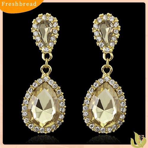 [TERLARIS]Women Deluxe Waterdrop Crystal Rhinestone Dangle Earrings Wedding Bridal Jewelry