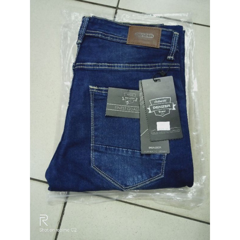 celana panjang pria denzer biru tua/slimfit jeans