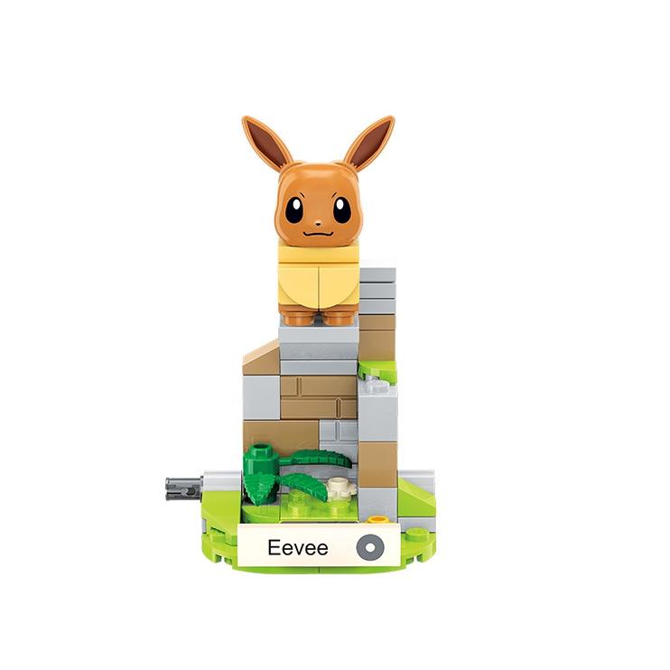 Super Grosir KKV - QMAN Keeppley Mini Pokemon Block Toy/DIY/  Bulbasaur / Charmander / Squirtle / Pikachu / Eevee / Meowth/gift boy/puzzle