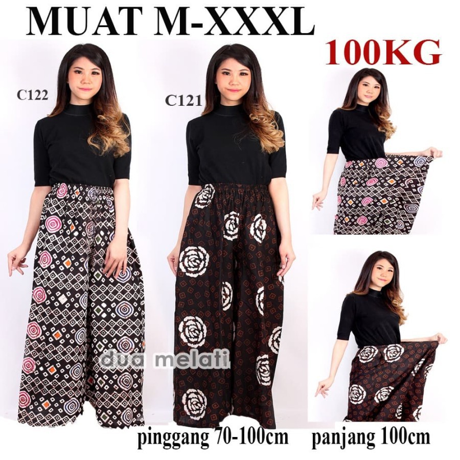 Bawahan batik wanita Celana kulot batik palazzo kulot panjang