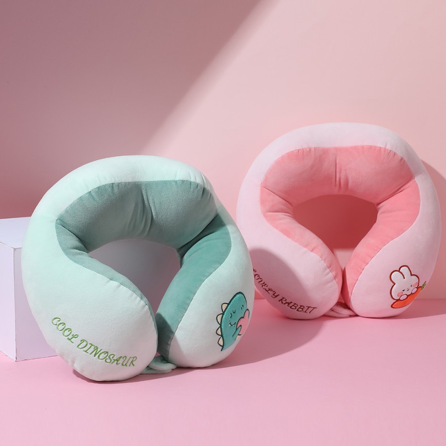 MINISO Bantal Leher Lucu U-shaped Cute Neck Pillow - Rabbit