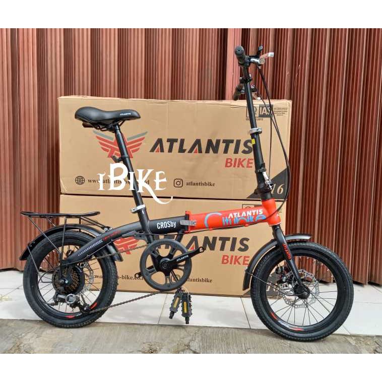 Murah! Sepeda Lipat 16&quot; ama 20&quot; Atlantis Crossby Cakram 7 Speed Shimano