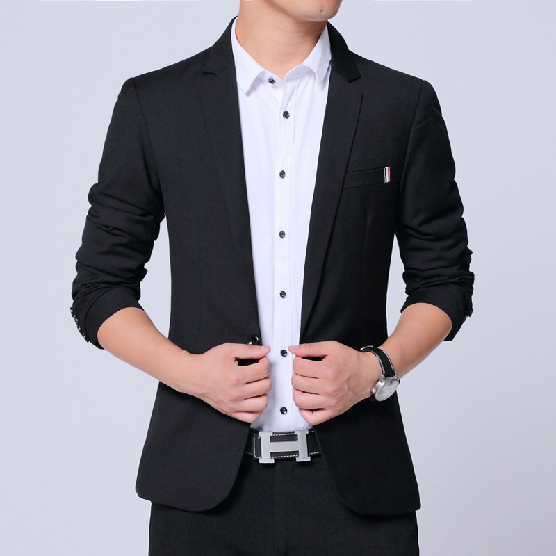 Suit Jas Import     2021 Kasual  Pria Korea Slim Fit Bisnis Kecil  Pria Bisnis jas
